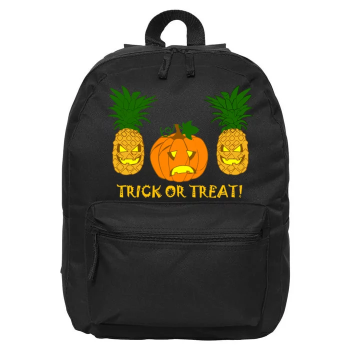 Pineapple Vs. Pumpkin Jack O Lantern 16 in Basic Backpack