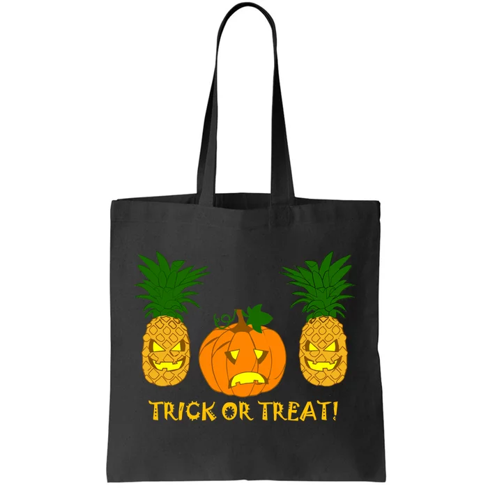 Pineapple Vs. Pumpkin Jack O Lantern Tote Bag