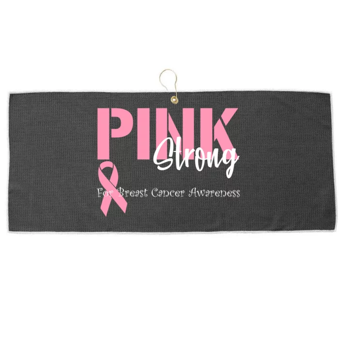 Pink And Strong Breast Cancer Awareness Large Microfiber Waffle Golf Towel