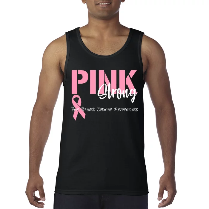 Pink And Strong Breast Cancer Awareness Tank Top