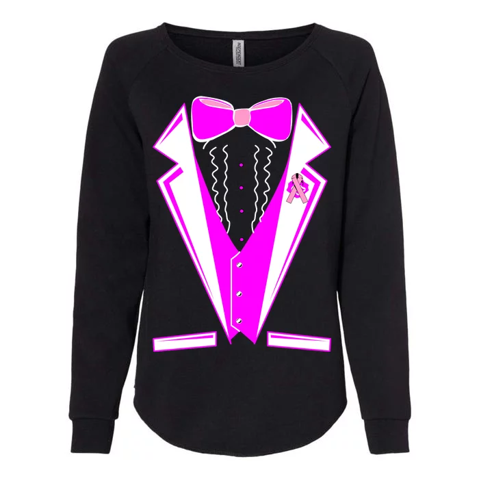 Pink Breast Cancer Tuxedo Womens California Wash Sweatshirt