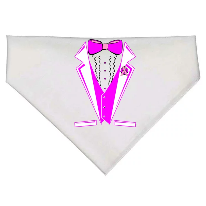 Pink Breast Cancer Tuxedo USA-Made Doggie Bandana