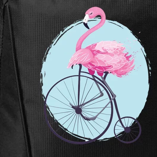 Pink Flamingo On Tall Bicycle Retro City Backpack