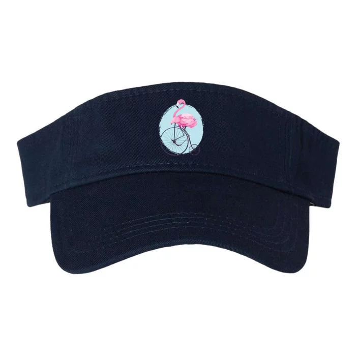 Pink Flamingo On Tall Bicycle Retro Valucap Bio-Washed Visor