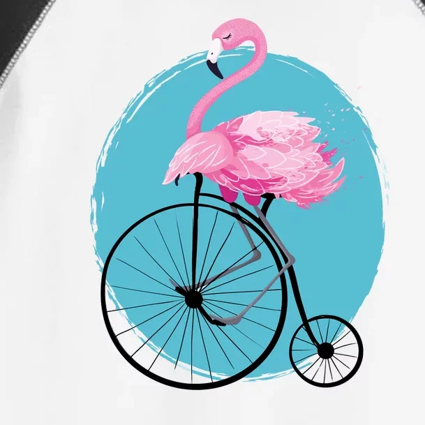 Pink Flamingo On Tall Bicycle Retro Toddler Fine Jersey T-Shirt