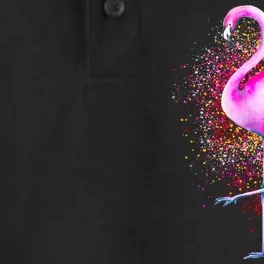 Pink Flamingo Paint Art Dry Zone Grid Performance Polo