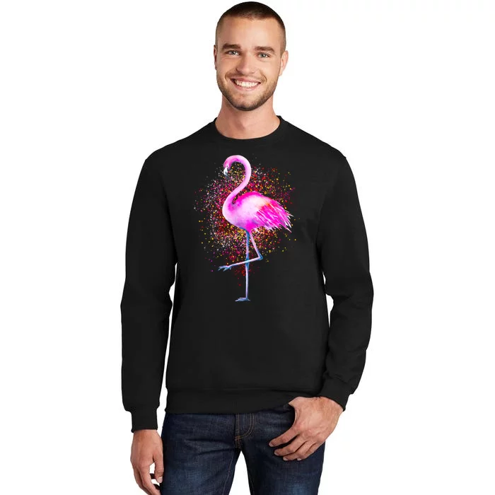 Pink Flamingo Paint Art Tall Sweatshirt