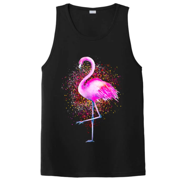 Pink Flamingo Paint Art Performance Tank