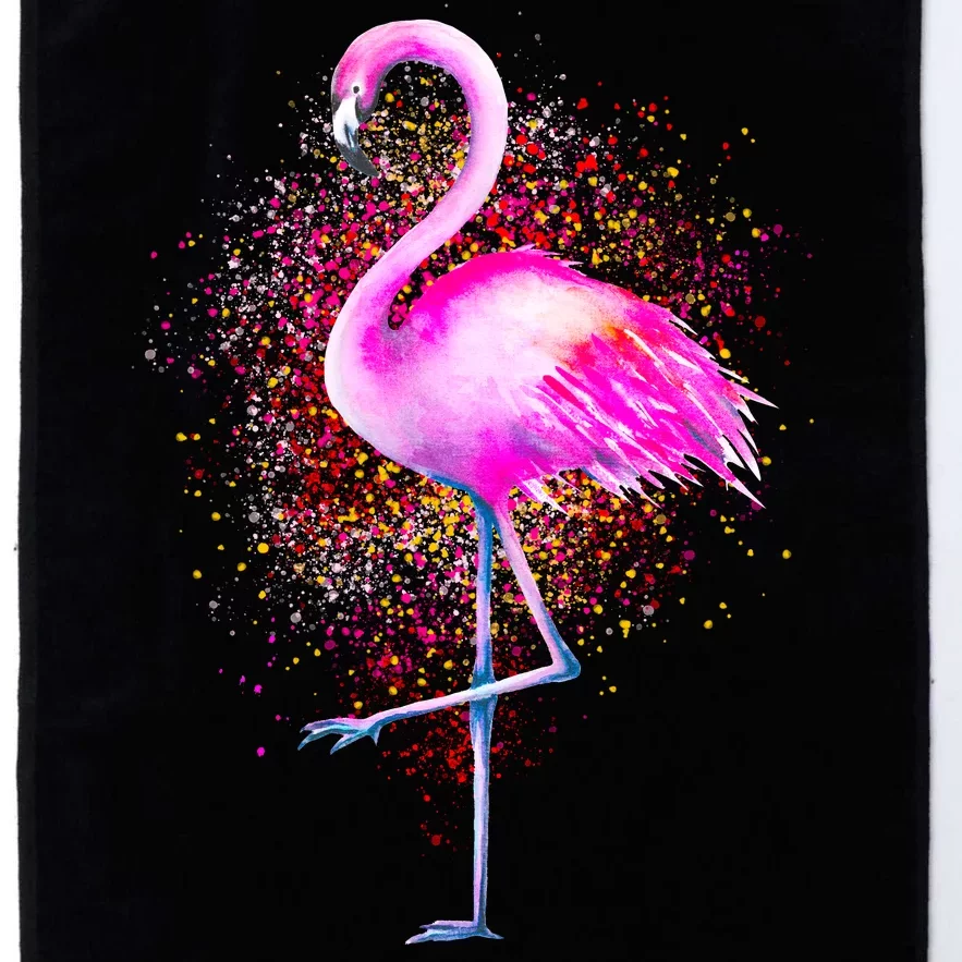 Pink Flamingo Paint Art Platinum Collection Golf Towel