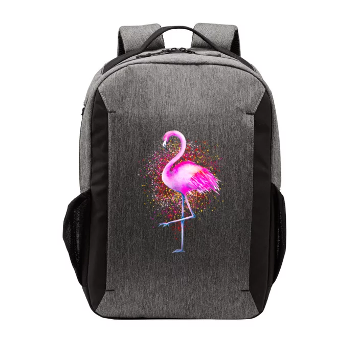 Pink Flamingo Paint Art Vector Backpack