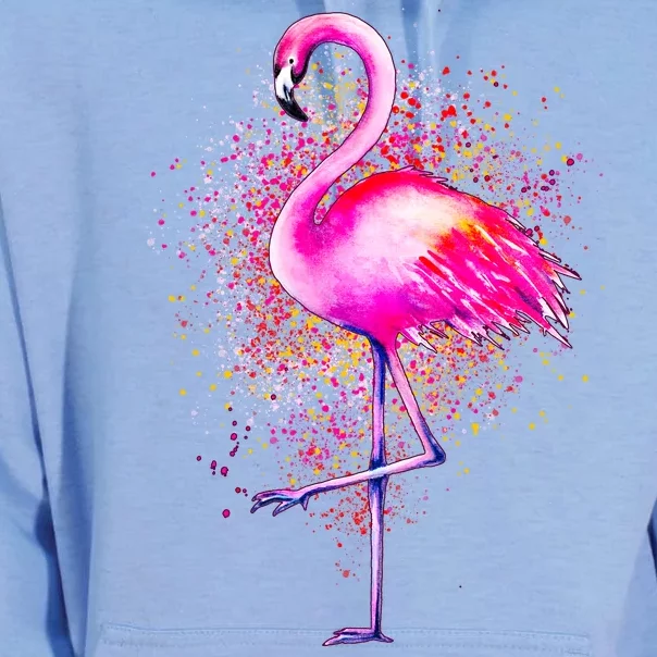 Pink Flamingo Paint Art Unisex Surf Hoodie