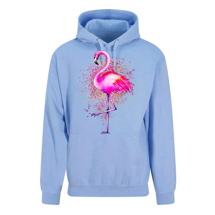 Pink Flamingo Paint Art Unisex Surf Hoodie