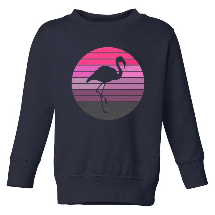 Pink Flamingo Vintage Sunset Toddler Sweatshirt