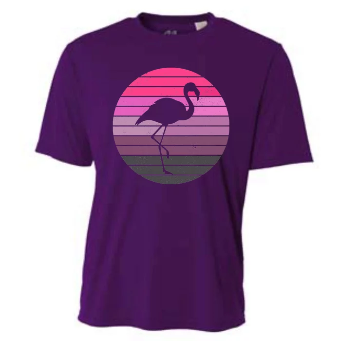 Pink Flamingo Vintage Sunset Cooling Performance Crew T-Shirt