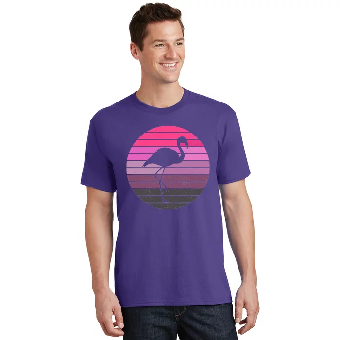 Pink Flamingo Vintage Sunset T-Shirt