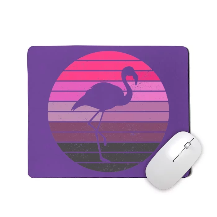 Pink Flamingo Vintage Sunset Mousepad