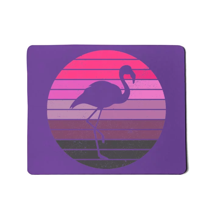 Pink Flamingo Vintage Sunset Mousepad