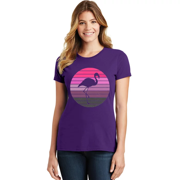 Pink Flamingo Vintage Sunset Women's T-Shirt