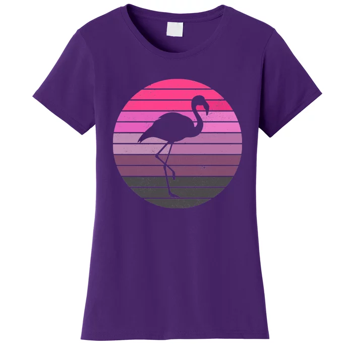 Pink Flamingo Vintage Sunset Women's T-Shirt