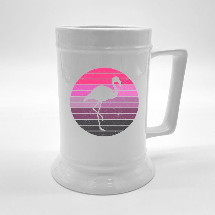 Pink Flamingo Vintage Sunset Front & Back Beer Stein