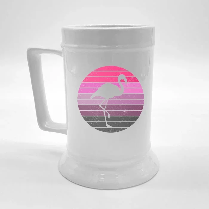 Pink Flamingo Vintage Sunset Front & Back Beer Stein