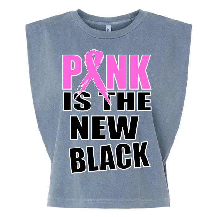 Pink Is The New Black Breast Cancer Ribbon Garment-Dyed Women's Muscle Tee