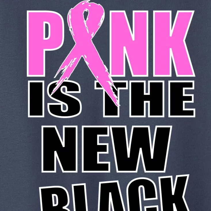 Pink Is The New Black Breast Cancer Ribbon Toddler T-Shirt