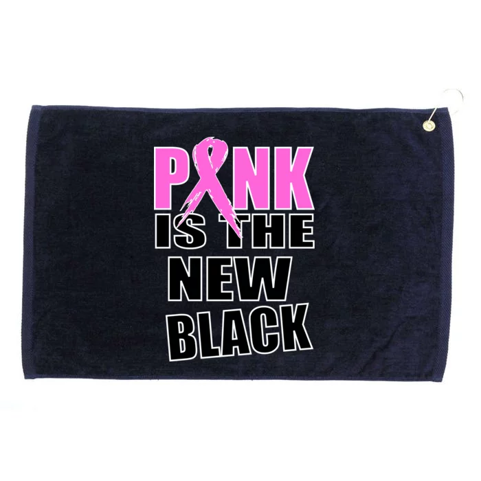 Pink Is The New Black Breast Cancer Ribbon Grommeted Golf Towel