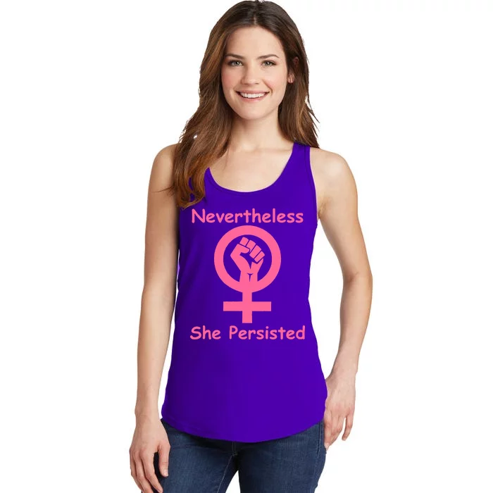 Pink Nevertheless, She Persisted Women's Sign Fist Resist Ladies Essential Tank