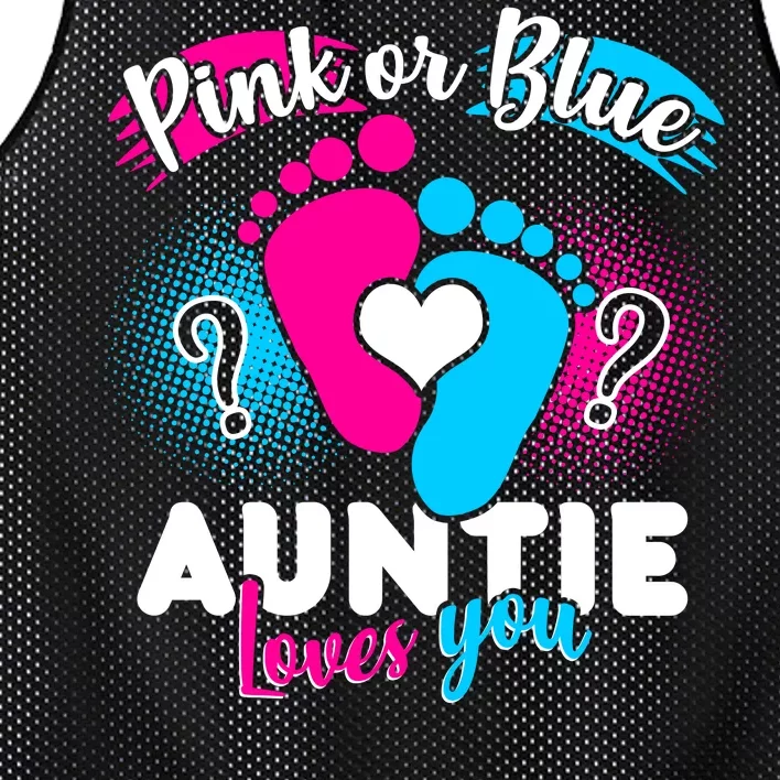 Pink Or Blue Auntie Loves You Mesh Reversible Basketball Jersey Tank