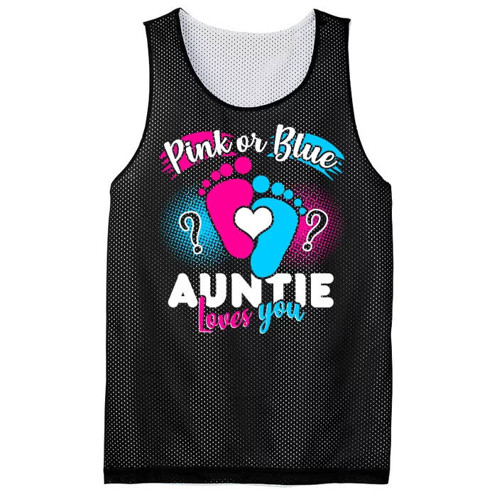 Pink Or Blue Auntie Loves You Mesh Reversible Basketball Jersey Tank