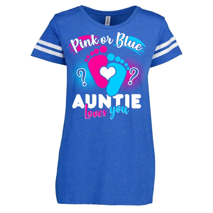 Pink Or Blue Auntie Loves You Enza Ladies Jersey Football T-Shirt