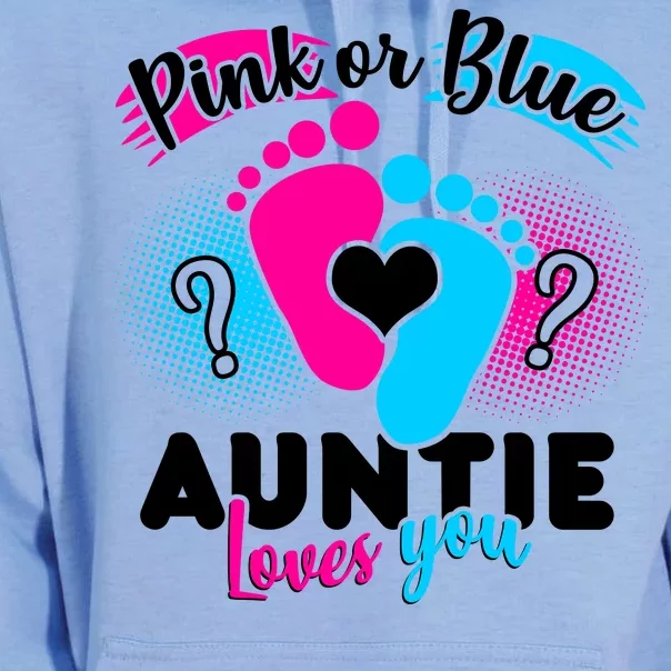 Pink Or Blue Auntie Loves You Unisex Surf Hoodie