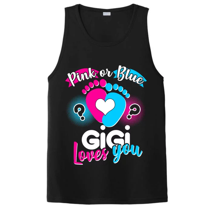 Pink Or Blue Gigi Loves You Baby Gender Reveal Performance Tank