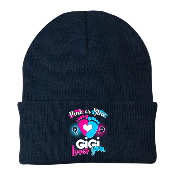 Pink Or Blue Gigi Loves You Baby Gender Reveal Knit Cap Winter Beanie