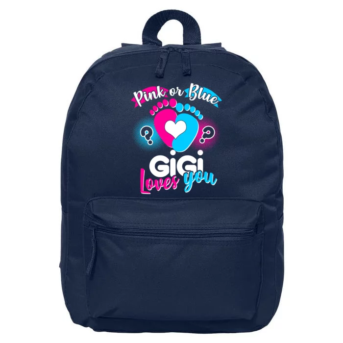 Pink Or Blue Gigi Loves You Baby Gender Reveal 16 in Basic Backpack