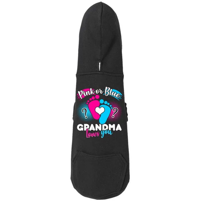 Pink or Blue Grandma Loves You Doggie 3-End Fleece Hoodie