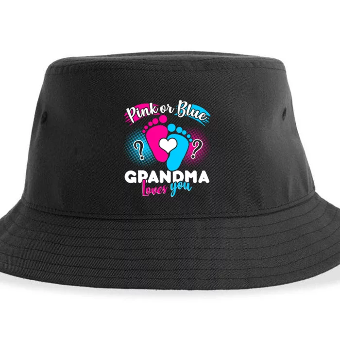 Pink or Blue Grandma Loves You Sustainable Bucket Hat