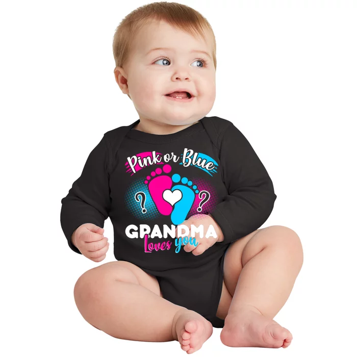 Pink or Blue Grandma Loves You Baby Long Sleeve Bodysuit