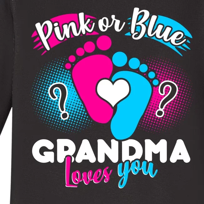 Pink or Blue Grandma Loves You Baby Long Sleeve Bodysuit