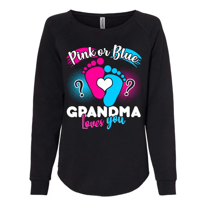 Pink or Blue Grandma Loves You Womens California Wash Sweatshirt