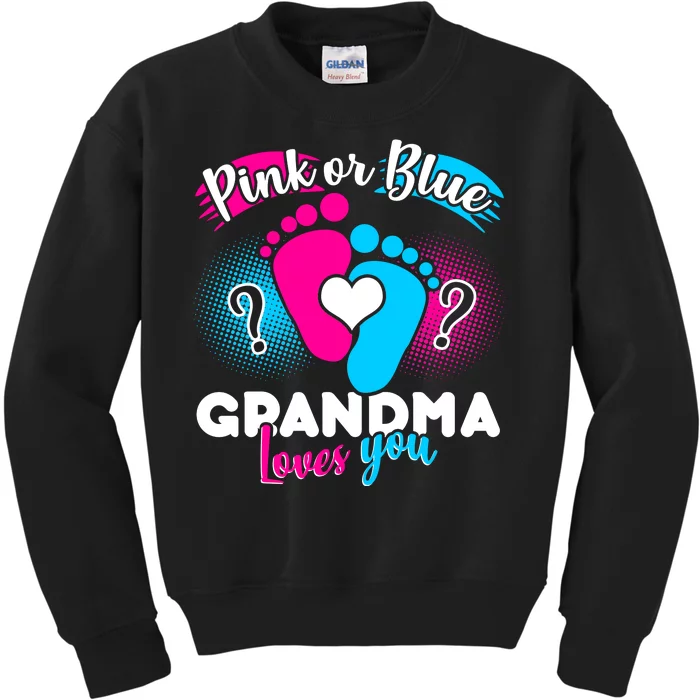 Pink or Blue Grandma Loves You Kids Sweatshirt