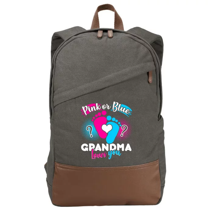 Pink or Blue Grandma Loves You Cotton Canvas Backpack