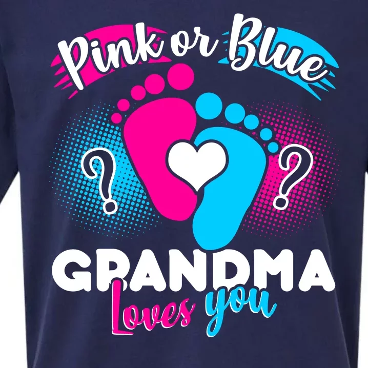 Pink or Blue Grandma Loves You Sueded Cloud Jersey T-Shirt