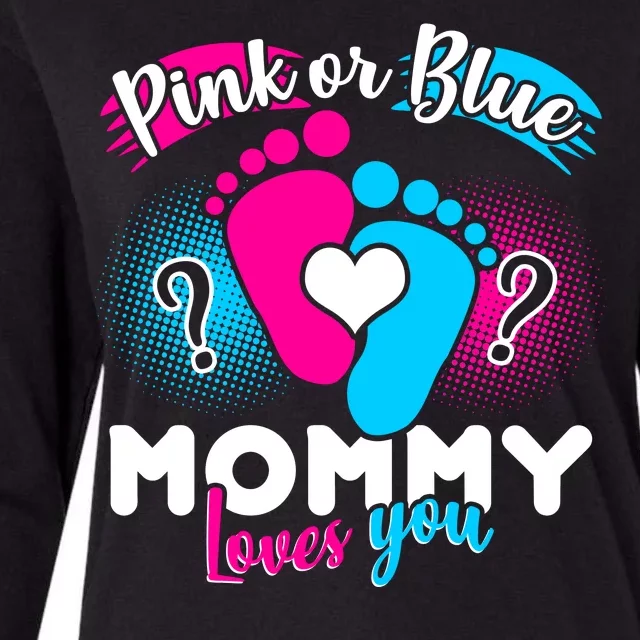 Pink or Blue Mommy Loves You Womens Cotton Relaxed Long Sleeve T-Shirt