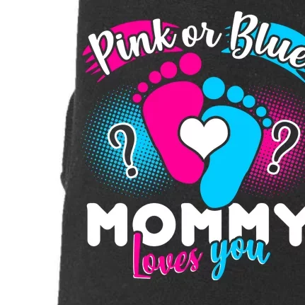 Pink or Blue Mommy Loves You Doggie 3-End Fleece Hoodie