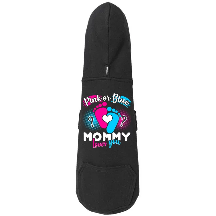 Pink or Blue Mommy Loves You Doggie 3-End Fleece Hoodie