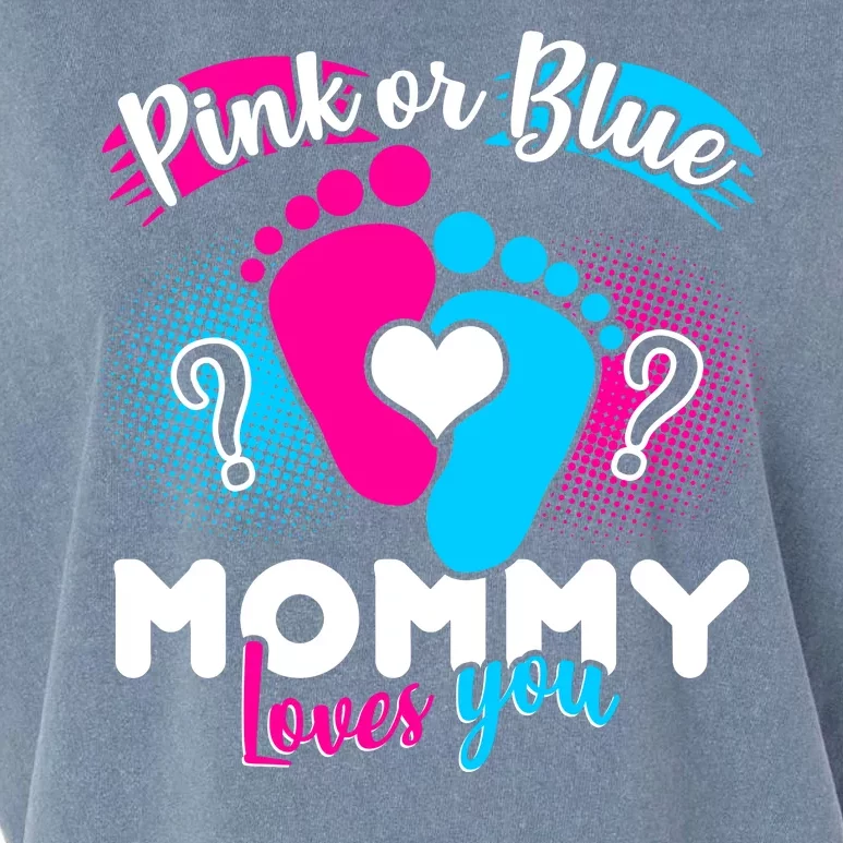 Pink or Blue Mommy Loves You Garment-Dyed Women's Muscle Tee