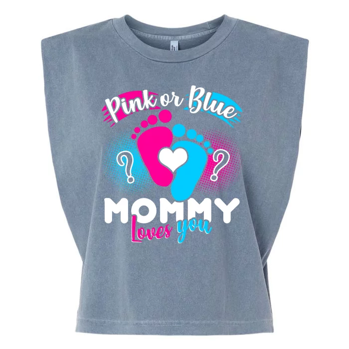 Pink or Blue Mommy Loves You Garment-Dyed Women's Muscle Tee