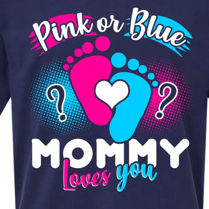 Pink or Blue Mommy Loves You Sueded Cloud Jersey T-Shirt